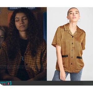 Stüssy Psychedelic Geo Bowling Shirt As Seen On Rue (Zendaya) in Euphoria Size M
